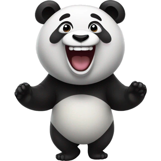 Panda laughing out loud emoji