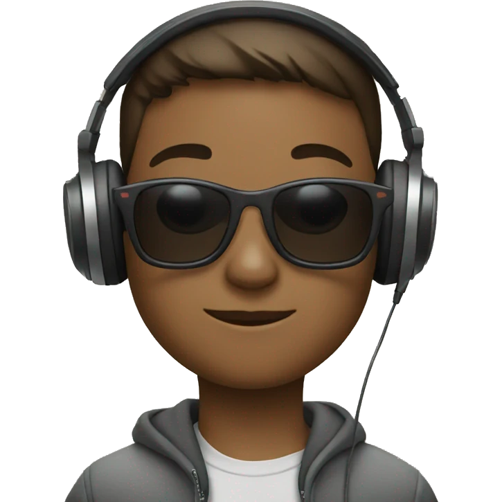 Boy with sunglass wearing headphones  emoji