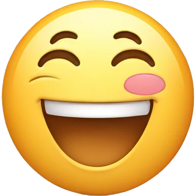Laughing emoji with blushing face emoji