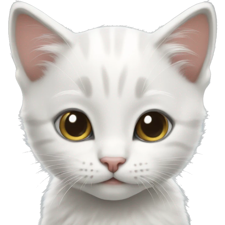 A little white and gray kitten emoji
