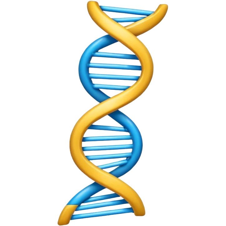 DNA-Helix Emoji mit freundlichem Gesicht, Apple-Emoji-Stil emoji