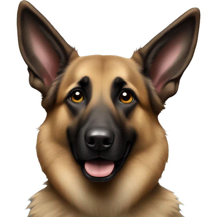 a belgian shepherd wearing bunny ears emoji