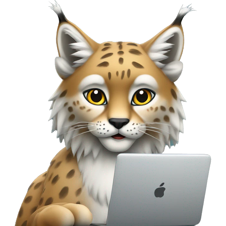 A lynx with a laptop emoji