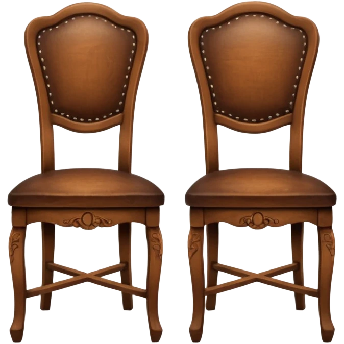 antique matrix brown chair front and backview emoji