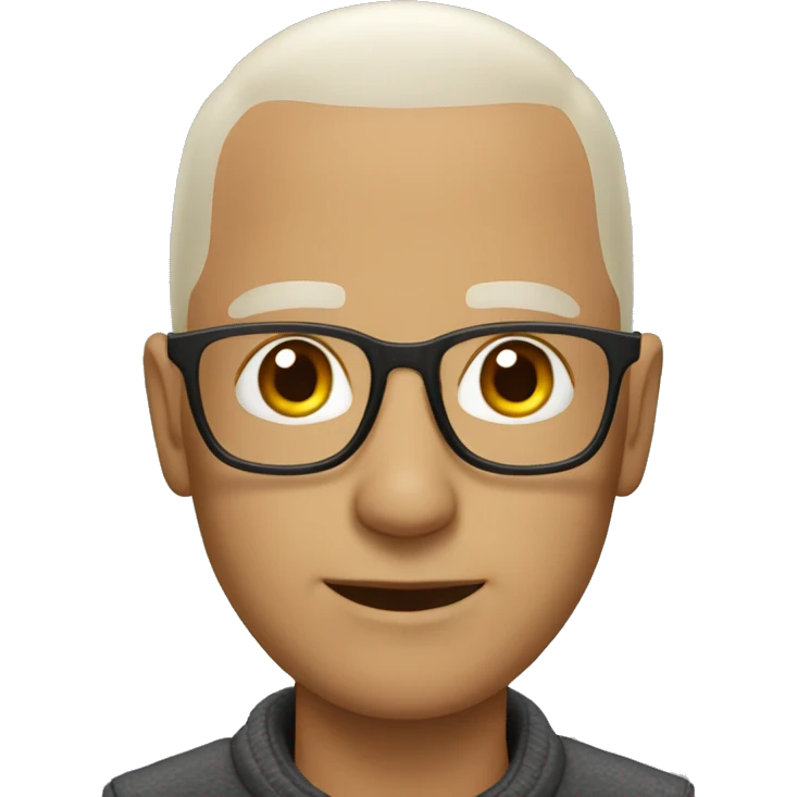a bald man wearing glasses in naturo clothes emoji