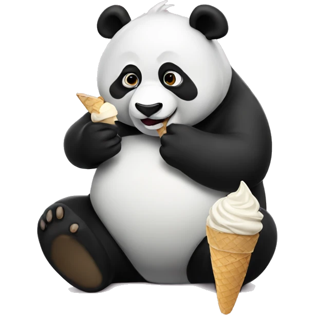 Panda eating ice cream emoji