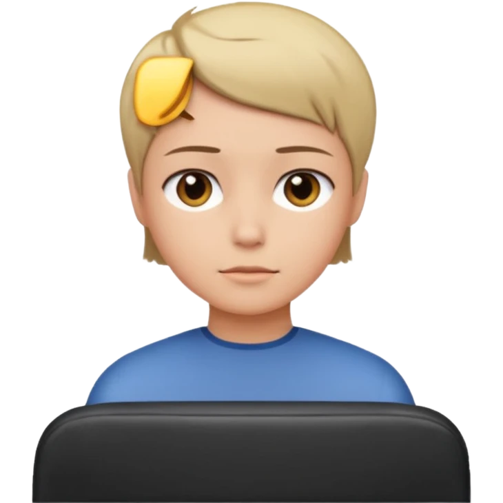 Back of head sitting on an office chair emoji