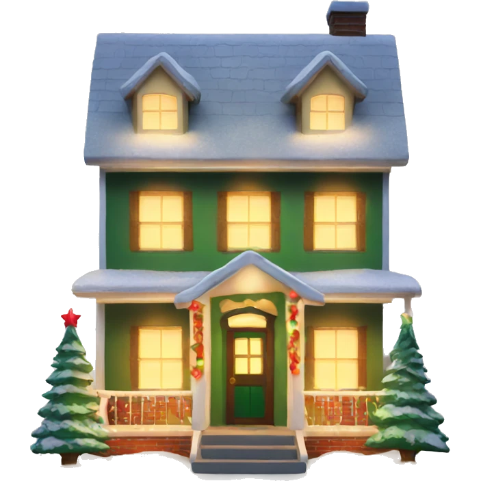 christmas home with lights emoji