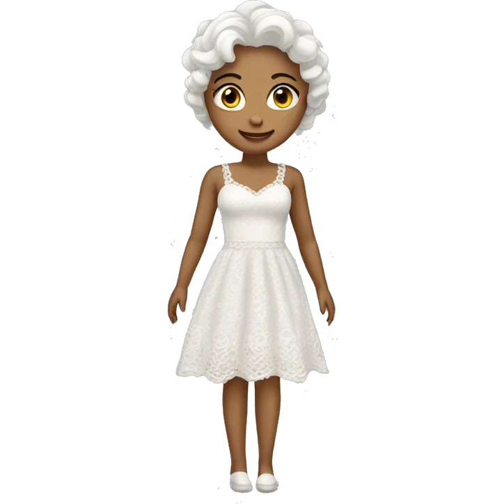 lace white dress emoji