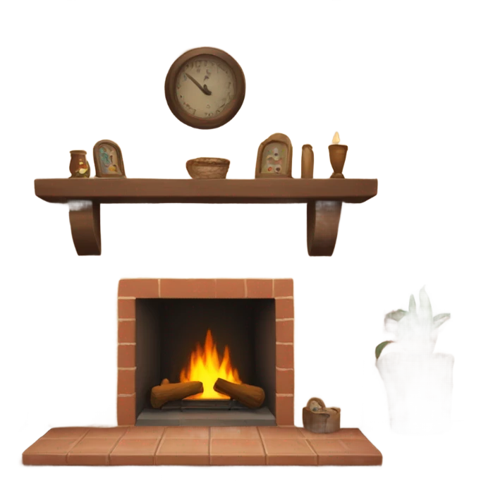 cozy brown fireplace emoji