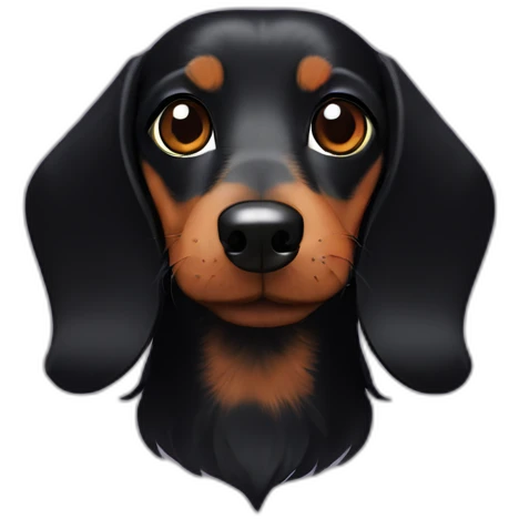 Black fire Wire-haired Dachshund face emoji