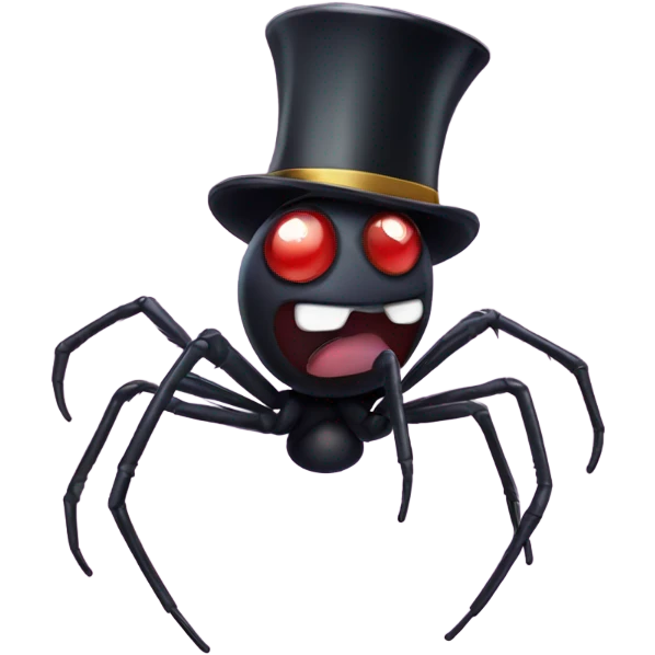 Spider dancing with a top hat emoji