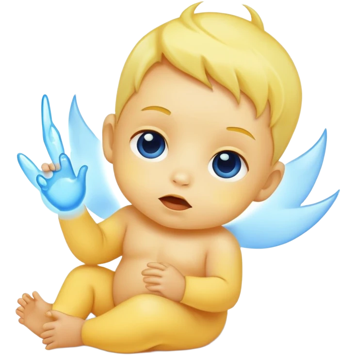 yellow baby with blue light emoji