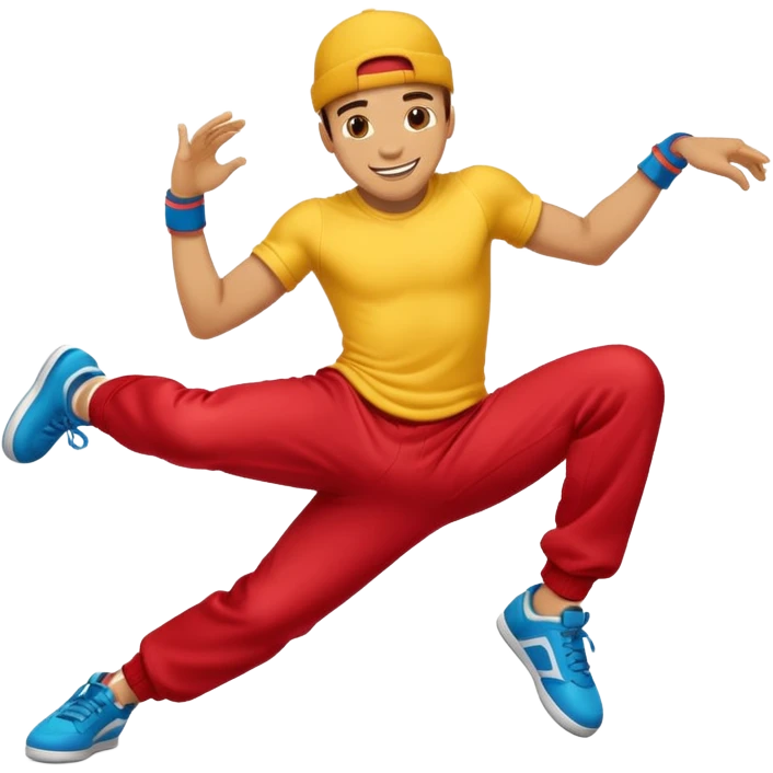 Break Dancing Yellow skin Man On The Floor  emoji