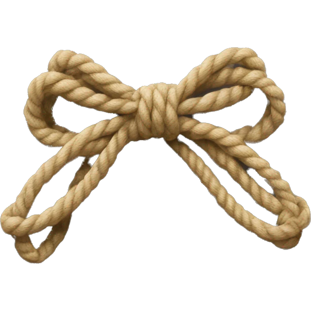 Bow made out of rope with two loops at the top and two strands at the bottom not in loops emoji