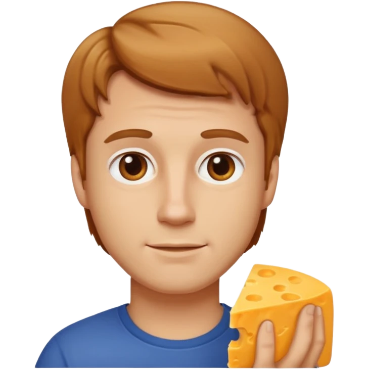 white guy with light brown hair cheddar cheese emoji