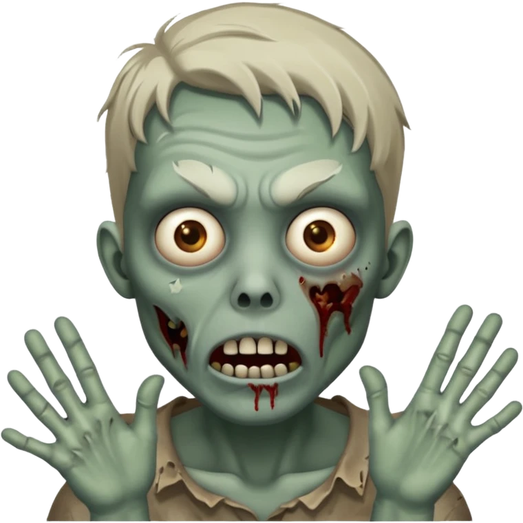 suprised zombie, hands on cheeks emoji