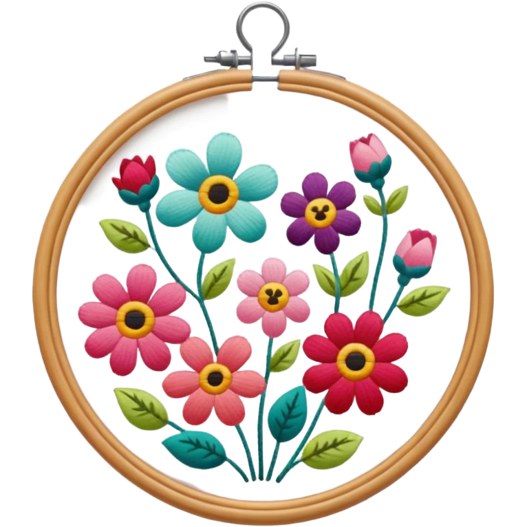 flower embroidery hoop emoji