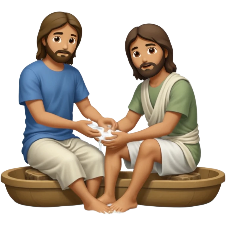 JESUS WASHING ANOTHER MANS FEET emoji