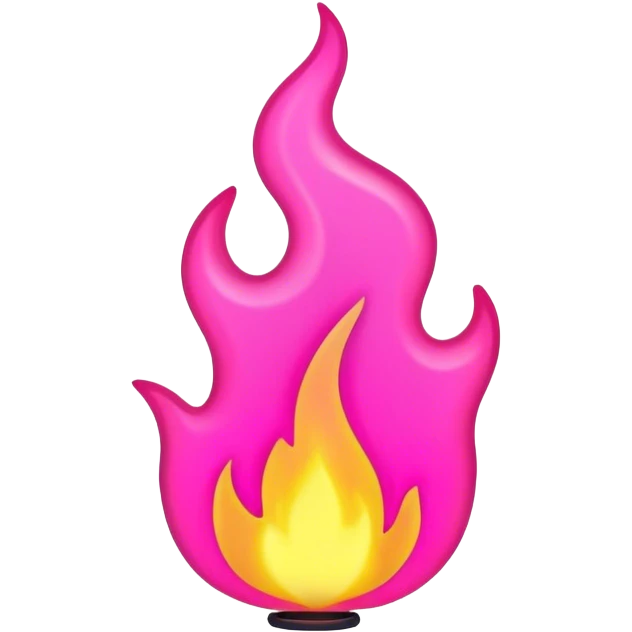 outline pink neon flame emoji