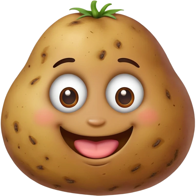 smiling potato tuber with mouth and eyes emoji