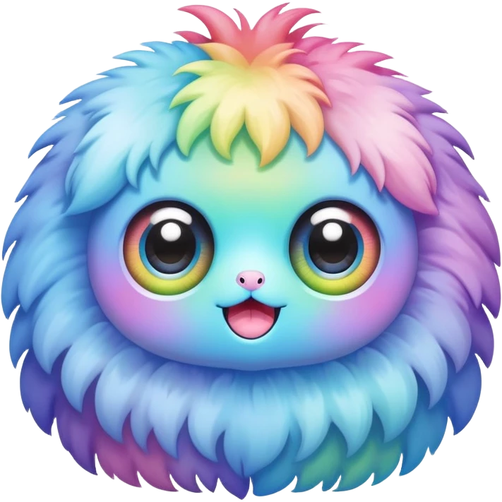 pastel rainbow kawaii creature woth three eyes emoji