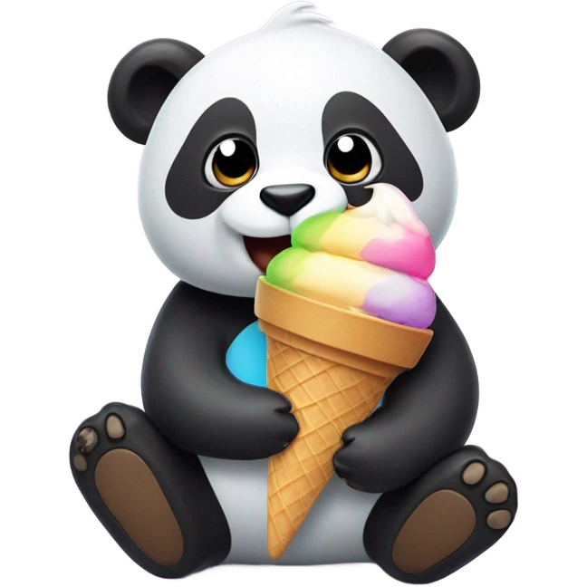 Panda eating ice cream emoji