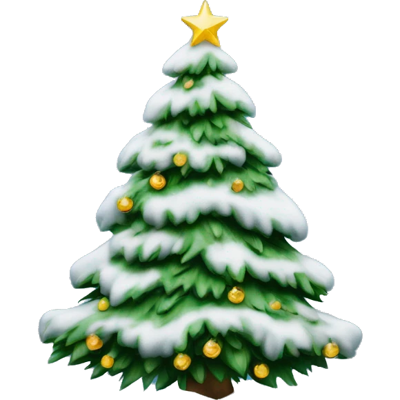 Christmastree with snow and blue dekoration  emoji