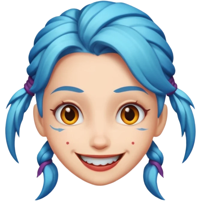 Jinx smiling at you with tricky challenging face emoji