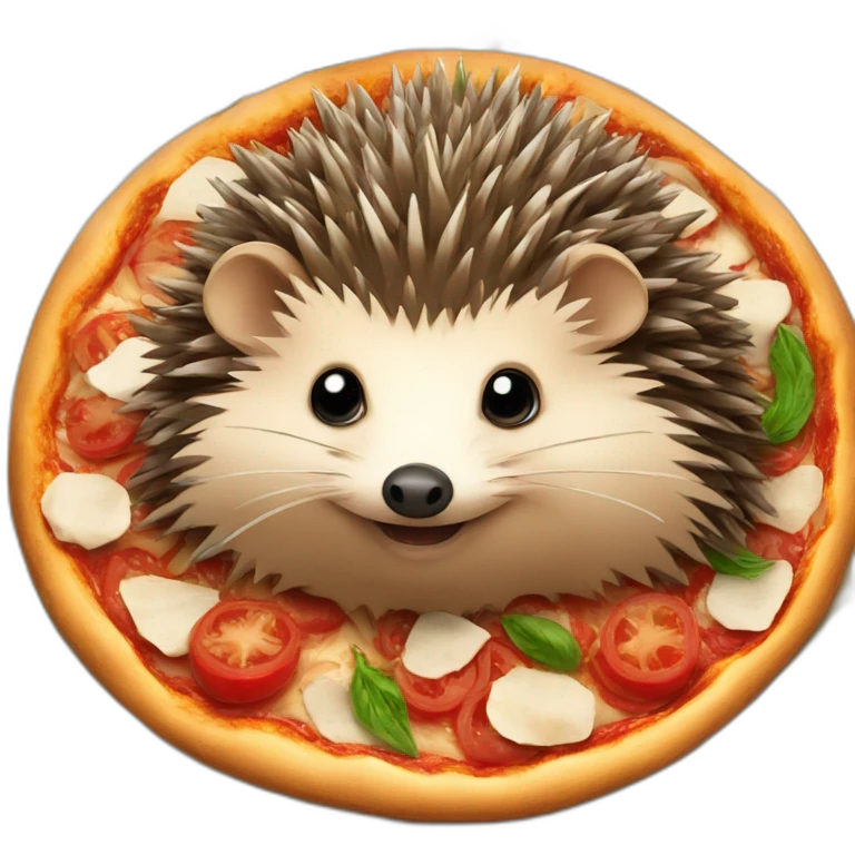 hedgehog on a vegan pizza emoji