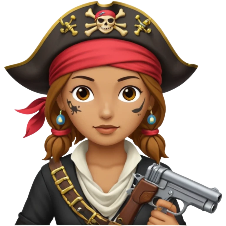 Lady Pirate With Gun. emoji