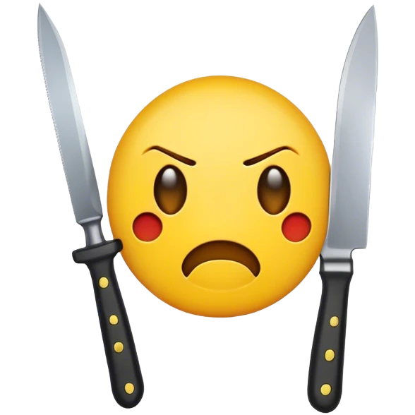 yellow emoji holding knife scary emoji