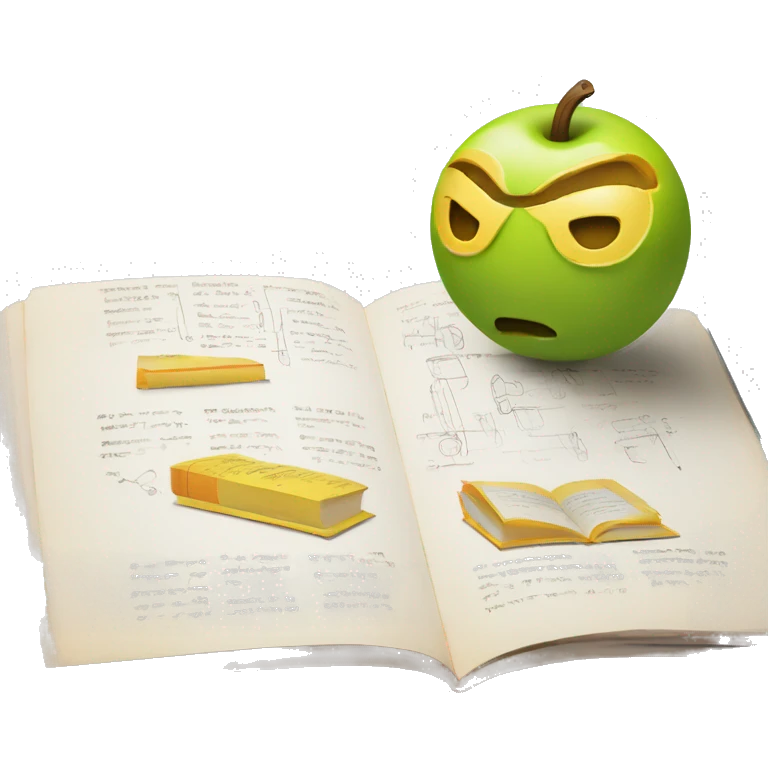 book with writing and diagrams of workouts inside the book, fully in frame emoji