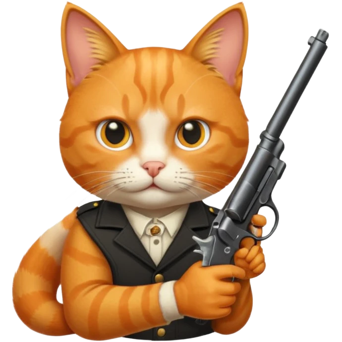 Revolver with cat holding it emoji