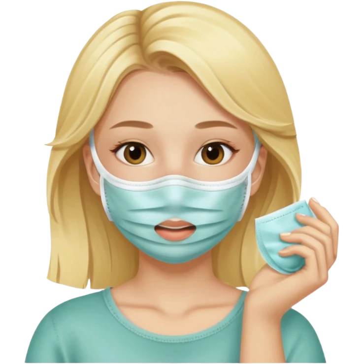 Una chica rubia haciendo skincere emoji