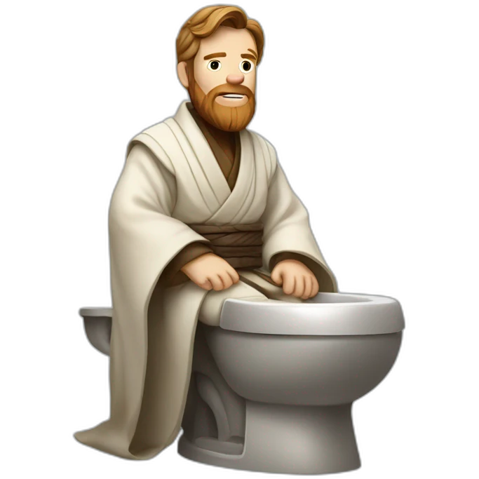 Obi-Wan Kenobi sitting on toilets emoji