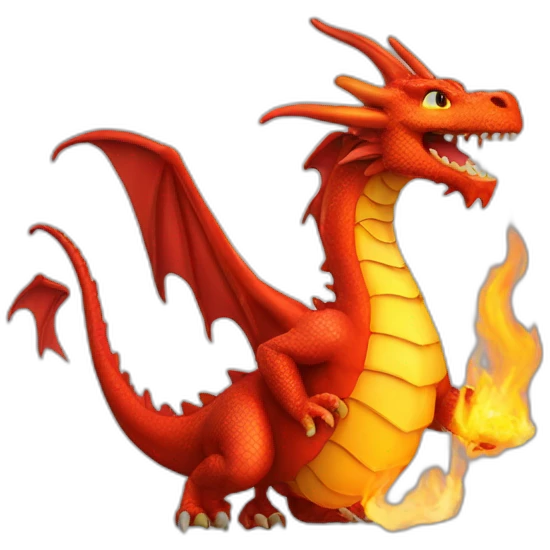 Dragon with fire emoji
