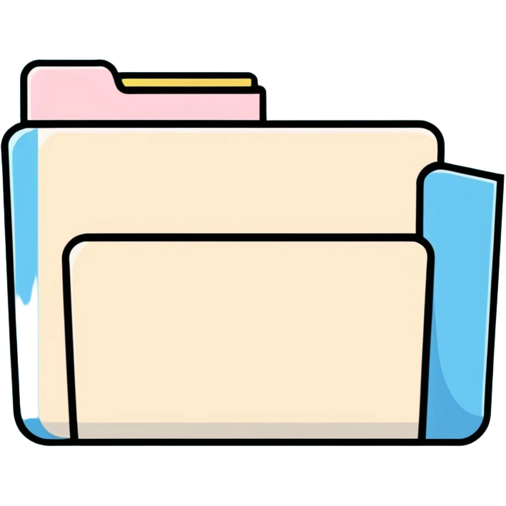 Mac folder icon in light pastel blue color emoji