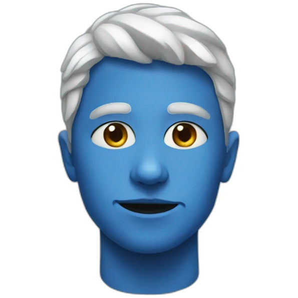 blue face paint emoji