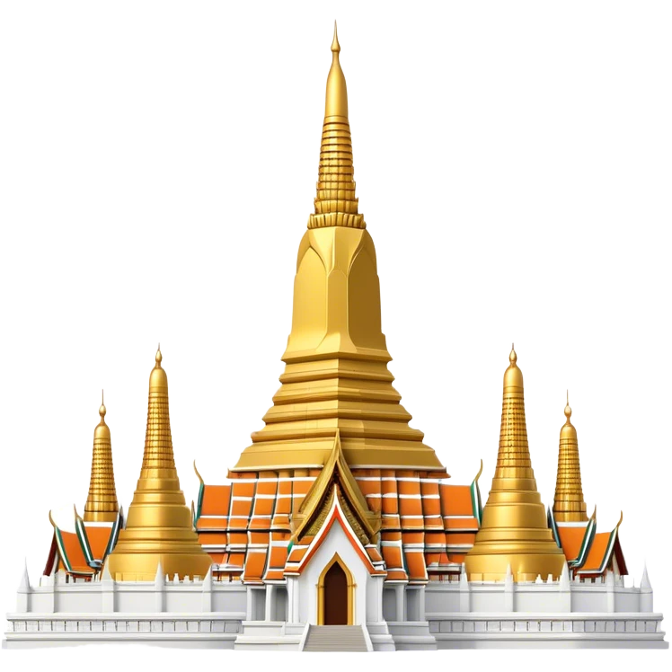Cinematic Realistic Wat Arun Landmark Emoji, depicting the towering temple spires adorned with intricate porcelain mosaics emoji