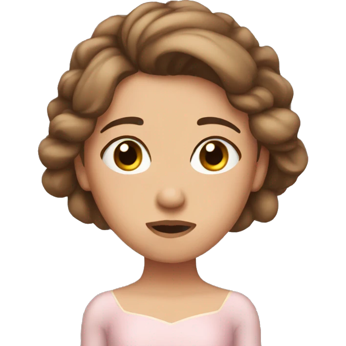 ballerina with brown hair looking stressed  emoji