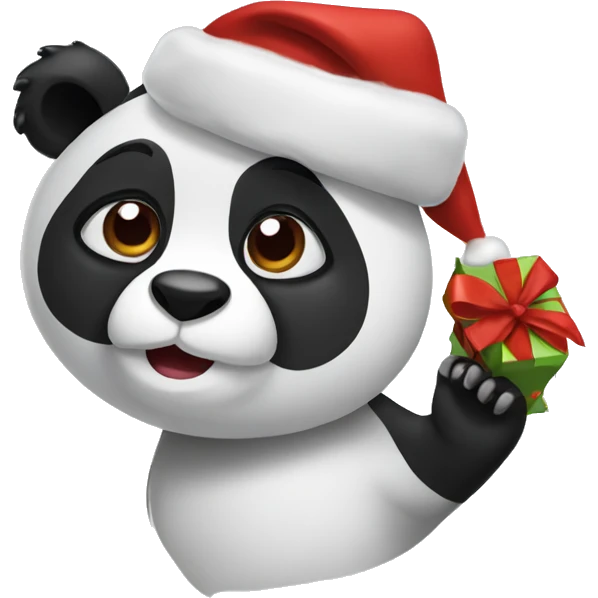 A Christmas panda emoji