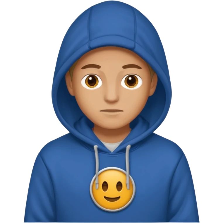 make image of white person, he is wearing hoodie with BST sign of it emoji