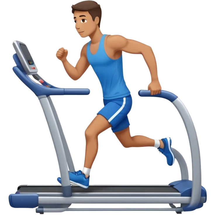 fit guy in blue shorts Treadmill emoji