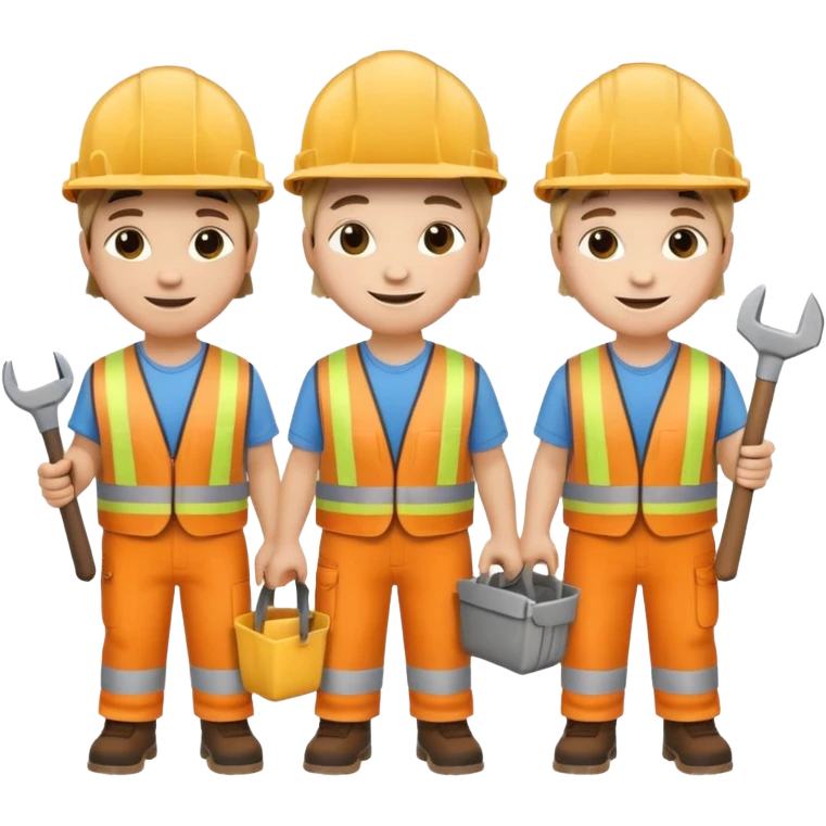 20 tiny construction workers emoji