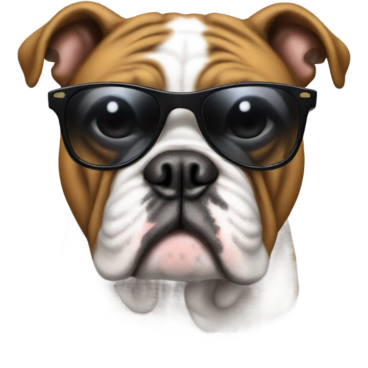 Bulldog with sunglasses emoji
