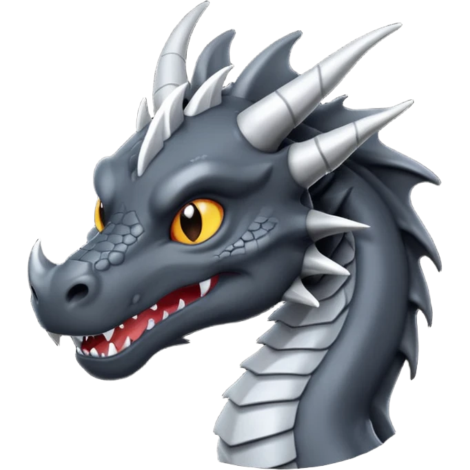 a minimalistic simple dark gray dragon emoji