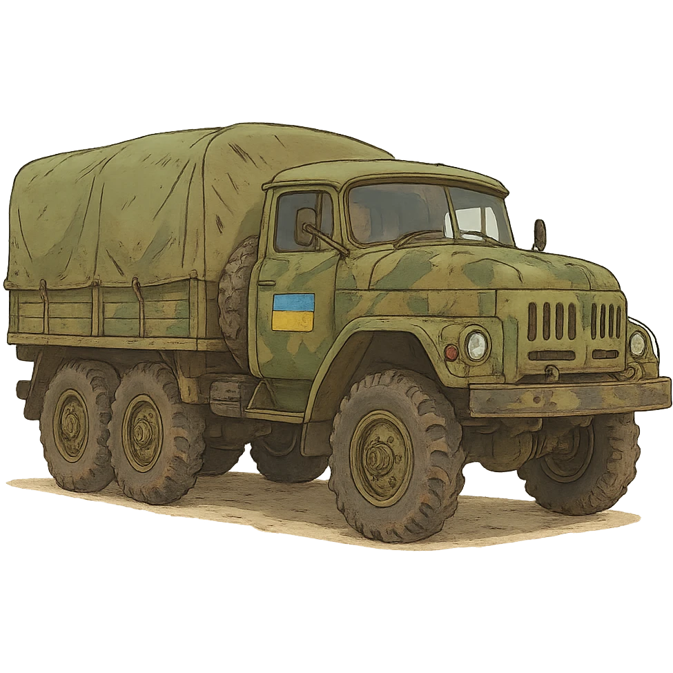 ghibli style Ukrainian military transport emoji