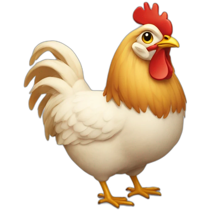 Chat sur une poule emoji