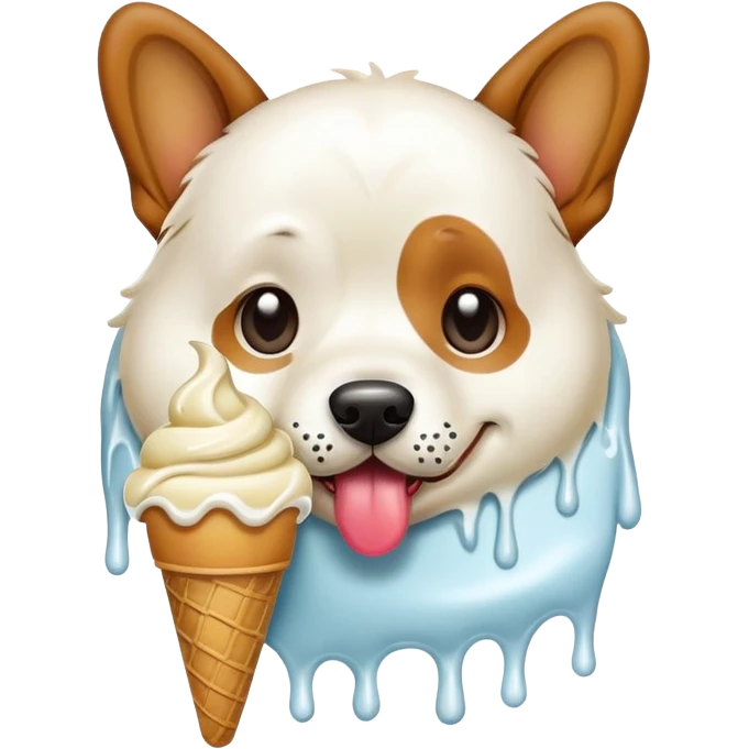 Dog throwing ice cream emoji